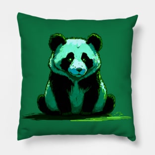 Trippy Green Panda Pillow