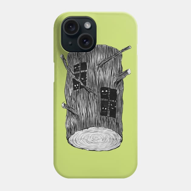 Tree Log With Mysterious Creatures Phone Case by Boriana Giormova