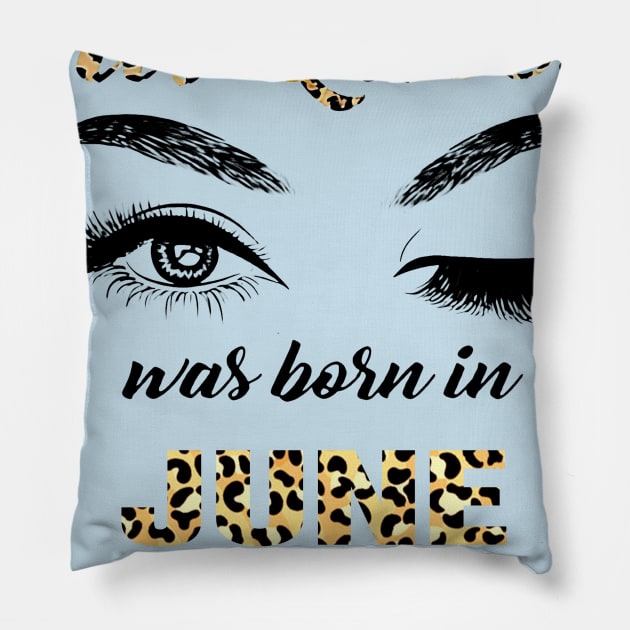 This Queen Was Born In June Leopard Pattern Pillow by Vladis