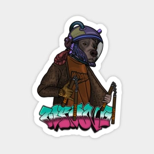 Crazy Dog with Space Helmet Magnet