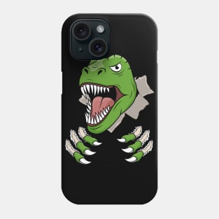 T Rex Claws Ripping Holes Dinosaur Roaring Head Phone Case