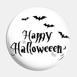 Happy Halloween typography poster with handwritten calligraphy text illustration Pin