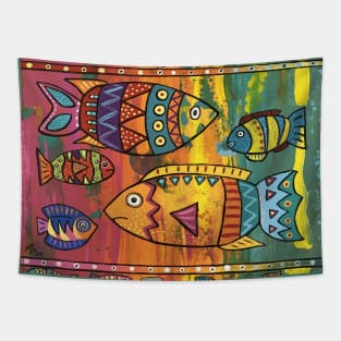 Rainbow Fishes Tapestry