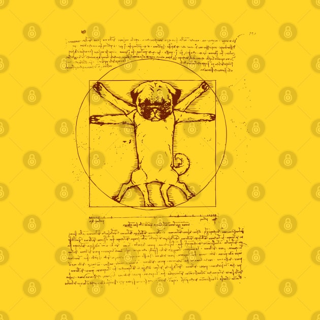 Vitruvian pug by huebucket