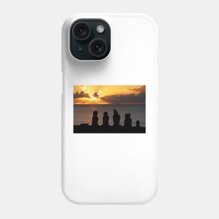 Sunset at Tahai Site - Rapa Nui - Easter Island Phone Case