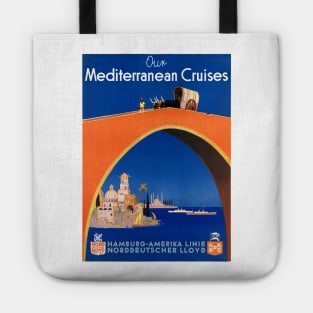 Vintage Travel Poster Germany Our Mediterranean Cruises Tote