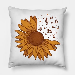 Sunflower musical notes Pillow