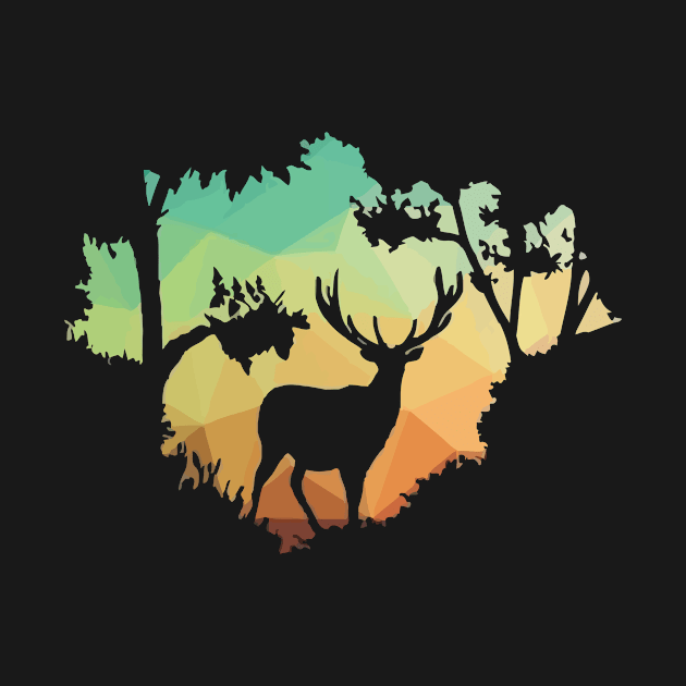 Watching Deer Silhouette in Nature by parazitgoodz