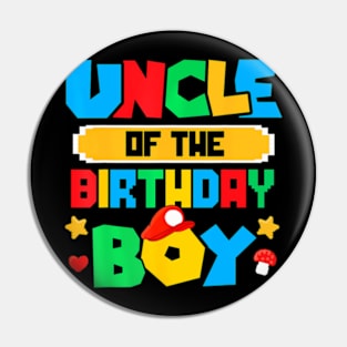 Uncle Of The Birthday Boy Game Gaming Family Matching Pin