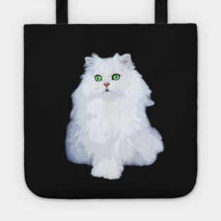 Persian Cat White Kitten with green eyes Chinchilla Tote