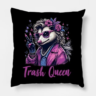 Opossum Lady Trash Queen Pillow