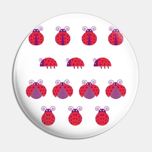 Red ladybugs over light yellow background Pin