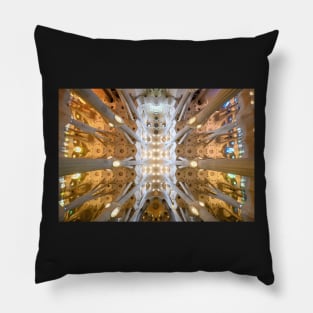 Sagrada Familia cathedral in Barcelona, Spain Pillow