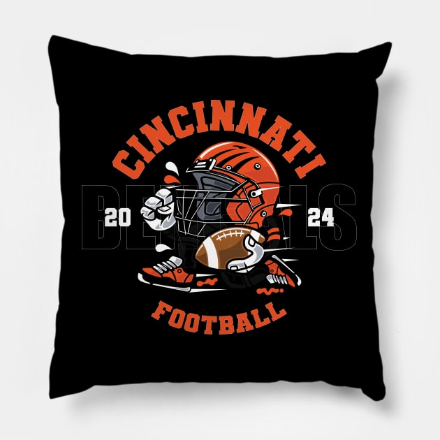 Cincinnati Football Pillow by Nagorniak