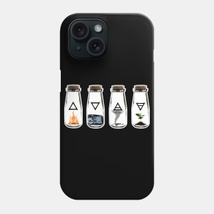 The 4 Symbols of the Elements: Earth, Wind, Water, and Fire - Nature in a Bottle Phone Case