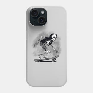 hooligan skeleton riding on a skateboard Phone Case