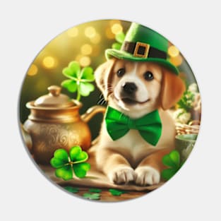 St Patricks Day Cute dog Pin