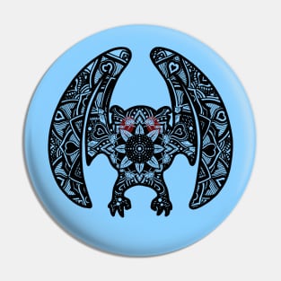 Cute Mothman Mandala Design Pin