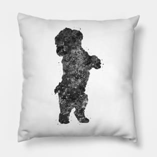 Bichon frise breed black and white Pillow