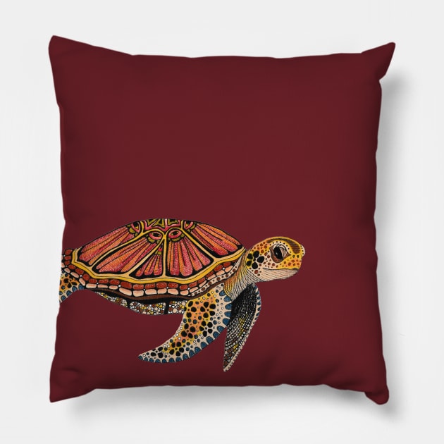 Sea Turtle Totem Animal Pillow by FreeSpiritMeg