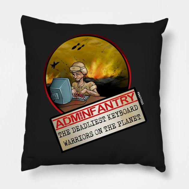 Adminfantry Pillow by SaltyTees