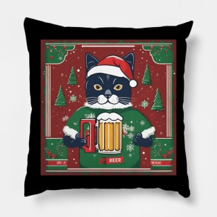 AI Created Christmas Design- Beer with the Boys for Christmas Pillow