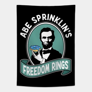 Funny Abraham Lincoln Freedom Ring Donuts Tapestry