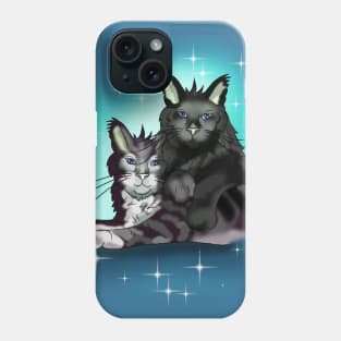 Maine Coon cat brothers with blue eyes Phone Case