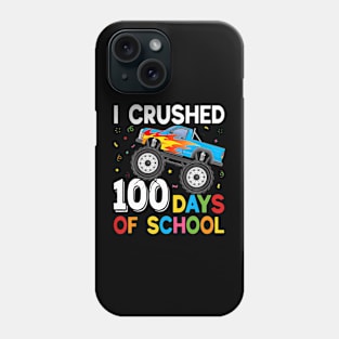 100 Days of School Monster Truck 100th Day of School Boys Phone Case