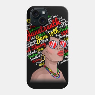 Juneteenth Queen Melanin African American Women Tee T shirt Phone Case