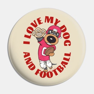 Cute Funny Doxie Dachshund Dog Football Player Pin