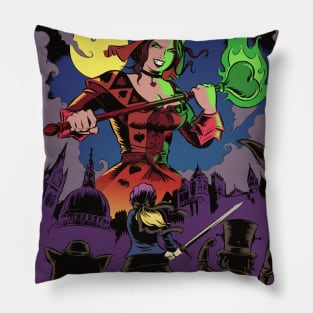 Alice and the Invaders From Wonderland Pillow