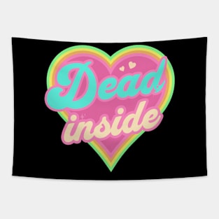 Dead Inside Retro Pastel Heart Tapestry