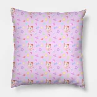 Kawaii chibi cat pattern Pillow