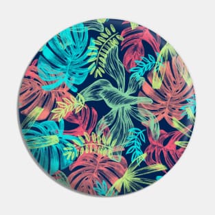 Tropical leaves neon Pin