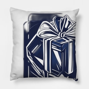 Elegant Wrapped Gift Illustration No. 1018 Pillow