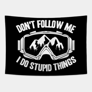 Funny Don´t Follow Me Downhill Mountain Biking Tapestry