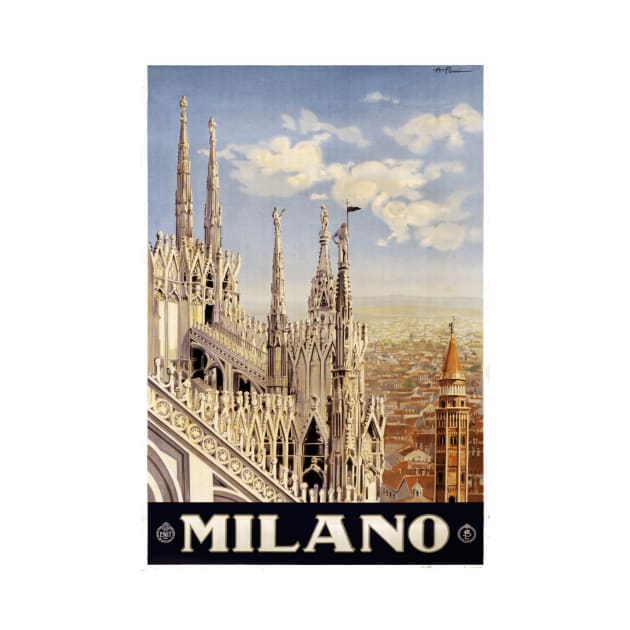 Milano (Milan), Italy Vintage Travel Poster Design by Naves