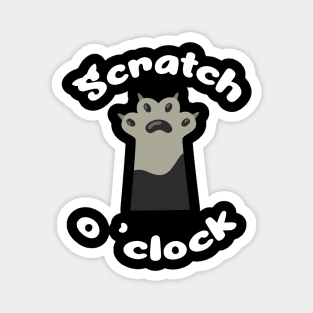 Cat Scratch O Clock Magnet