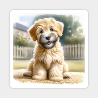 Watercolor Puppies Soft Coated Wheaten Terrier - Cute Puppy Magnet