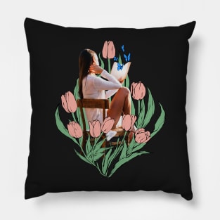 Tulip, flowers, floral design, plant, plants, floral shirt, blooming, flora Pillow