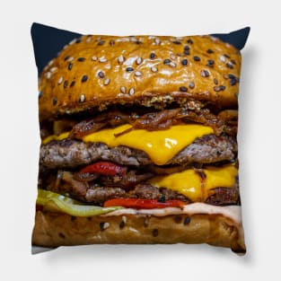 Juicy Cheeseburger Novelty Face Mask Pillow