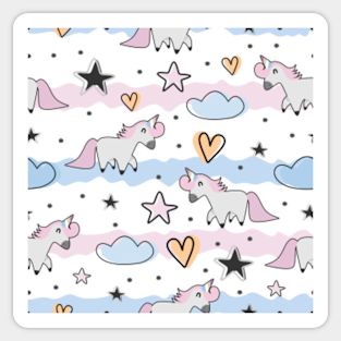 Unicorn Pattern Stickers Teepublic