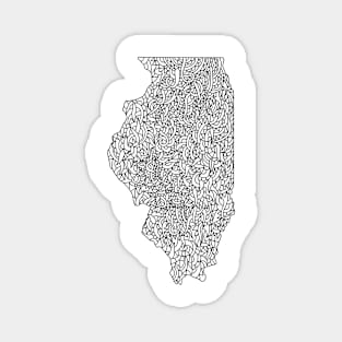 Illinois Map Design Magnet