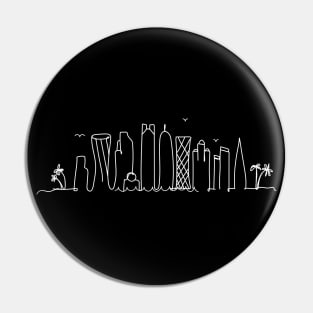 Doha Skyline - white Pin