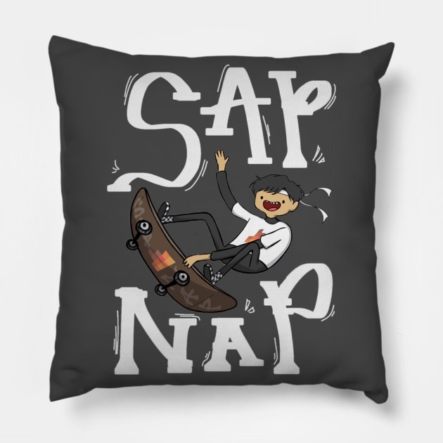 sapnap skateboarding Pillow by naddakkidal