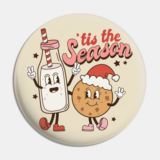 Tis the Season Milk and Cookies Pin by Erin Decker Creative