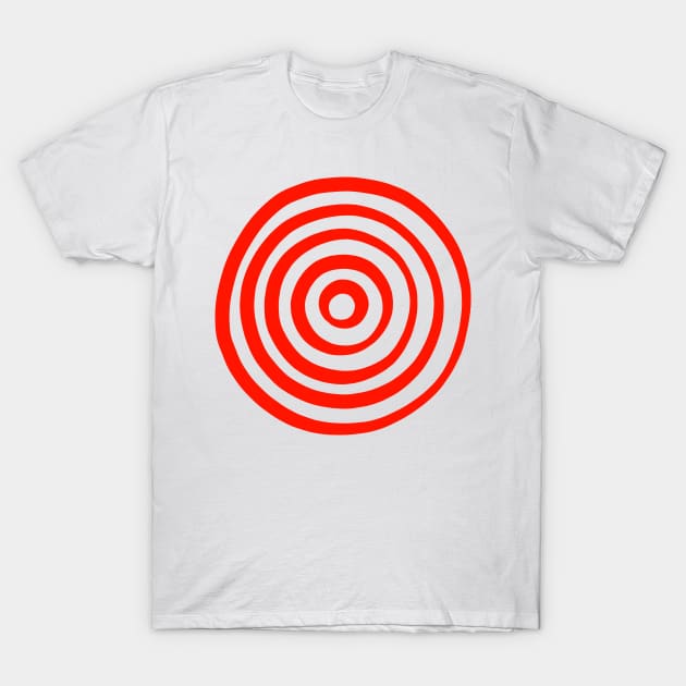 Print on Back) Funny Bullseye Target Bulls Eye Joke T-Shirt Size S
