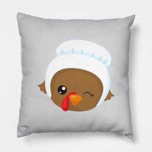 Thanksgiving Turkey, Brown Turkey, Pilgrim Bonnet Pillow