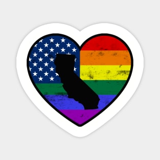 California United States Gay Pride Flag Heart Magnet